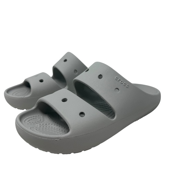Crocs Womens size 7 Classic Slide Sandals silver gray slip on shoes double strap - Picture 2 of 5
